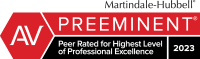 Martindale-Hubbell | AV | Preeminent | Peer Rated For Highest Level Of Professional Excellence | 2023